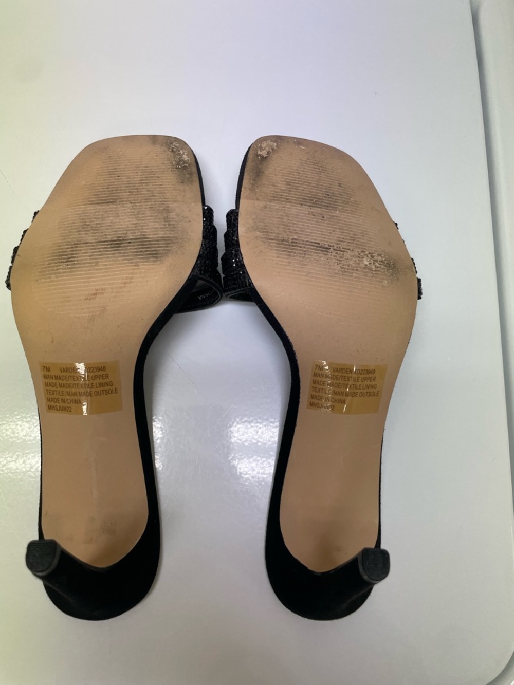 XOXO Black Sparkle Beaded Slide Mules - Picture 6 of 6